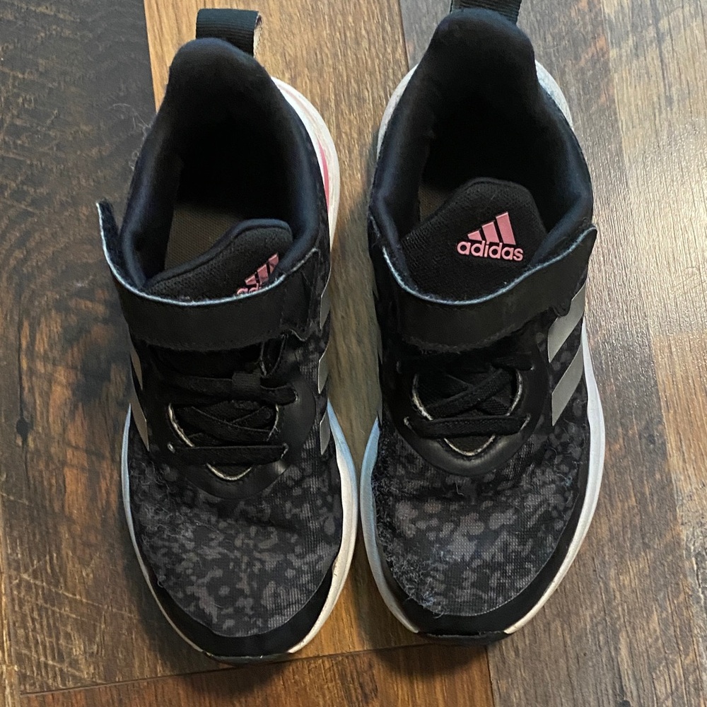 Adidas Kids Black and Pink Sneakers